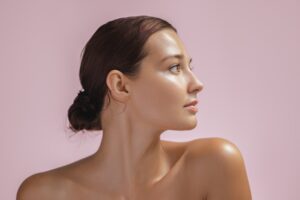 A woman looking to her left