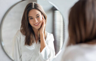 Woman with great skin using Glacial Rx