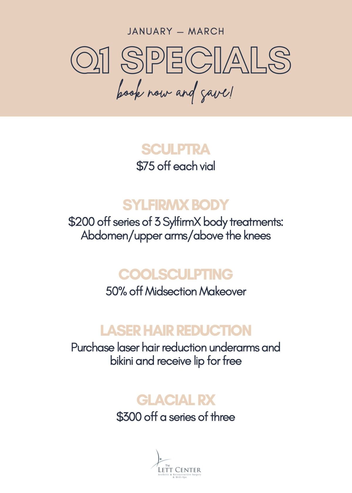 Specials at The Lett Center Mt. Juliet & Lebanon, TN