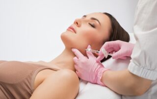 A woman getting cosmetic injections.