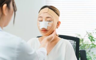 Woman after plastic surgery